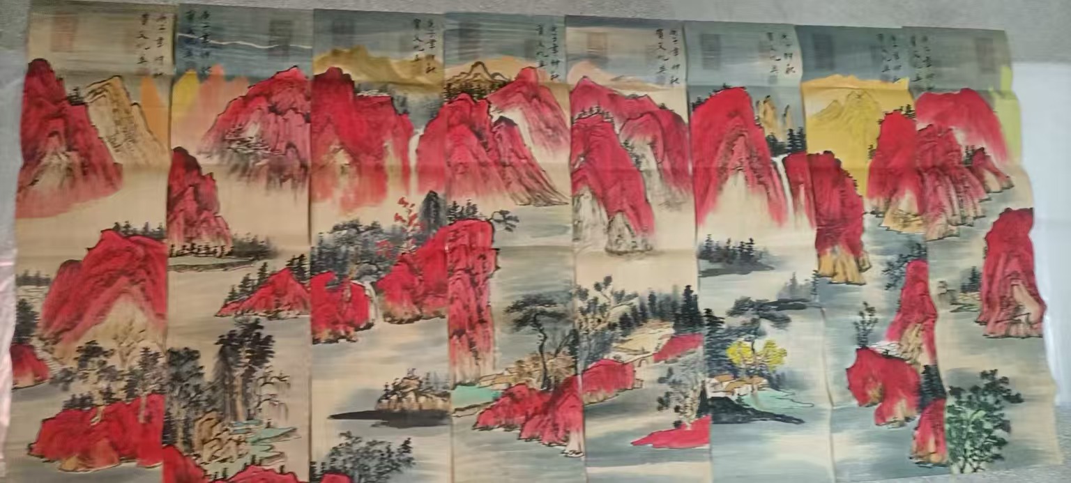 仇英《山水图》八条屏-嘉诚艺术