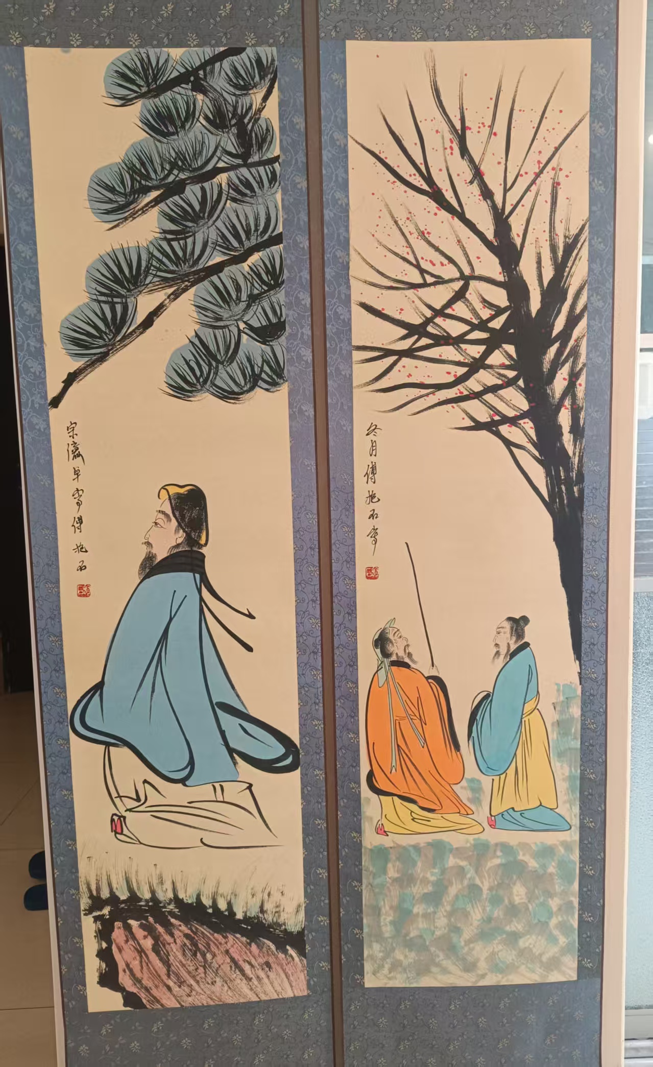 傅抱石《人物画》四条屏