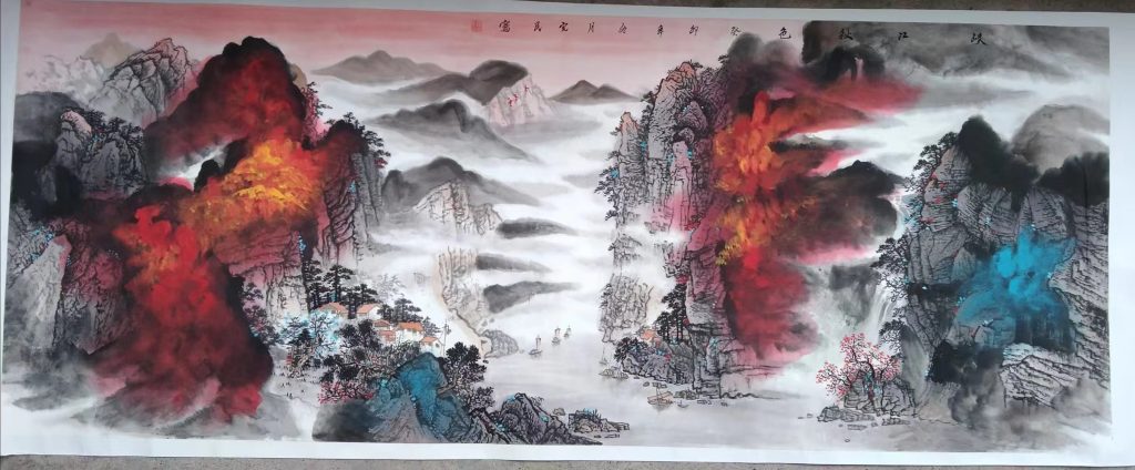 图片[1]-张宪民《峡江秋色》-嘉诚艺术