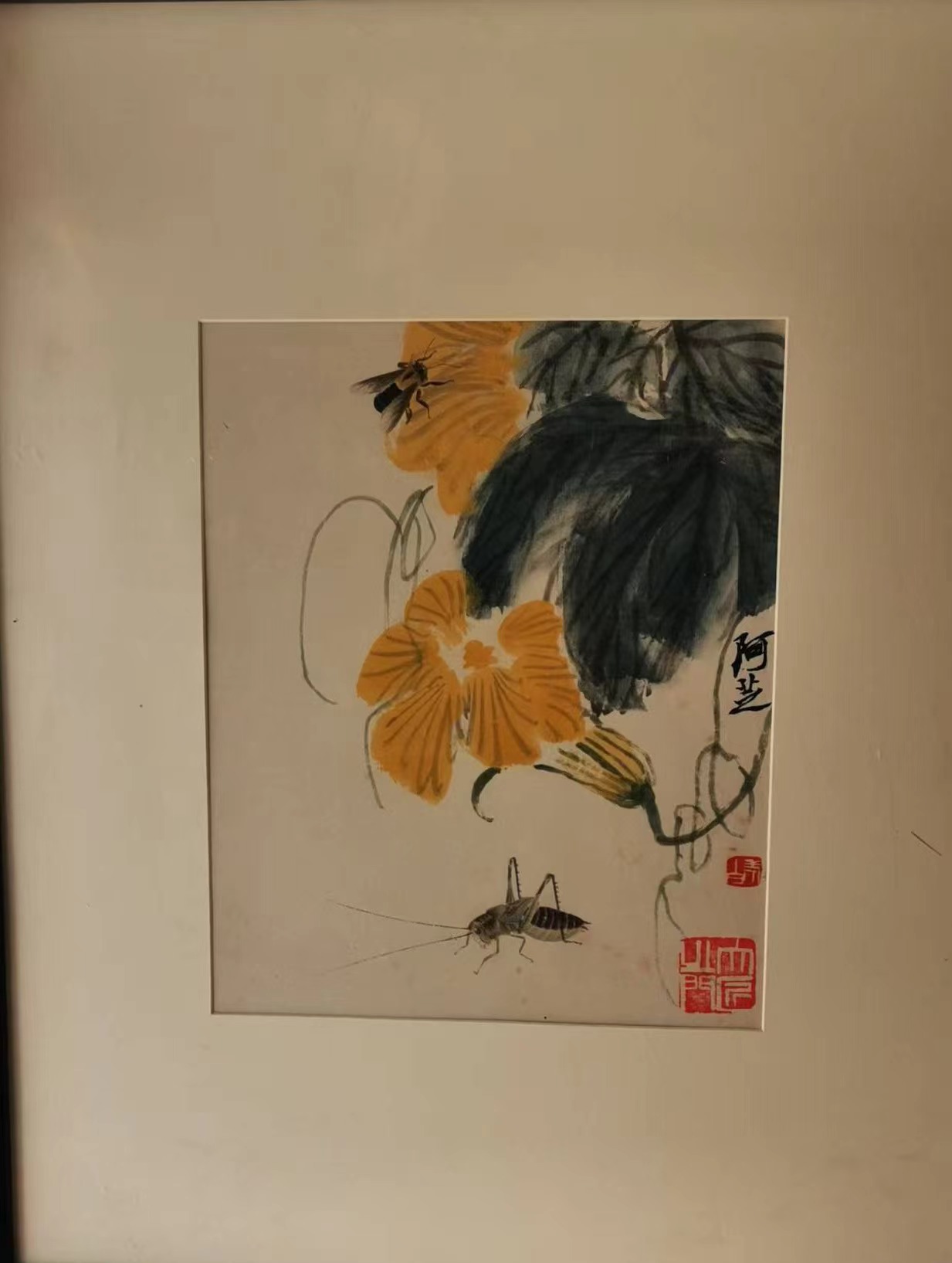 齐白石《花卉草虫》版画-嘉诚艺术