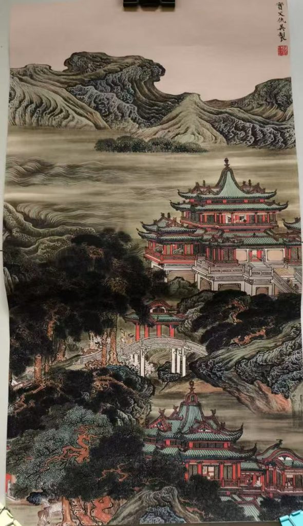 图片[1]-仇英《山水图》-嘉诚艺术