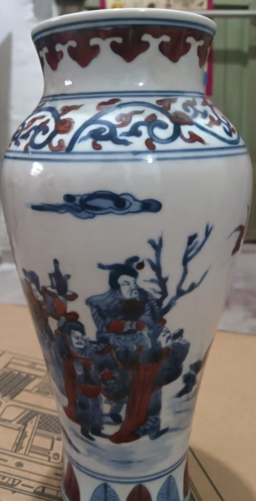 图片[1]-康熙年制《青花釉里红三顾茅庐人物绘画》-嘉诚艺术
