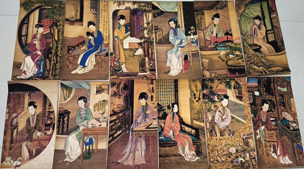 图片[1]-雍正年《十二美人图》-嘉诚艺术