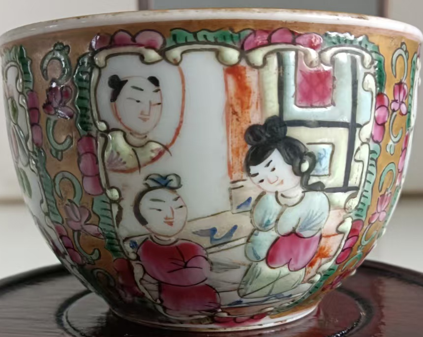 图片[2]-清同治《粉彩描金教子图纹缸杯》-嘉诚艺术