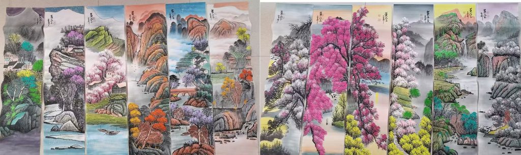图片[1]-黄永玉《雅居图》十二条屏-嘉诚艺术