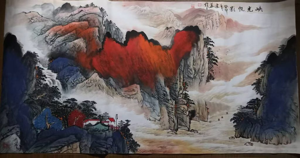 图片[1]-王建华《峡光帆影》-嘉诚艺术