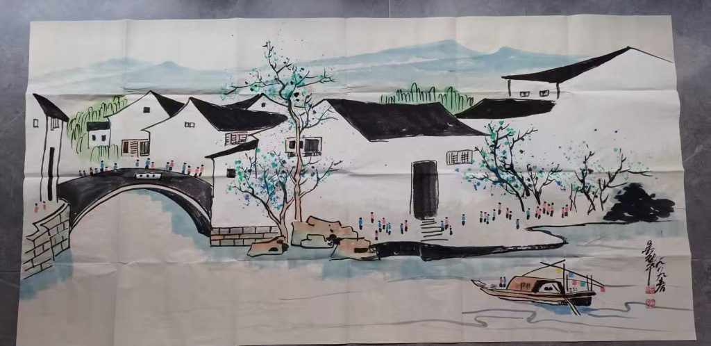 图片[1]-吴冠中《江南水乡》-嘉诚艺术