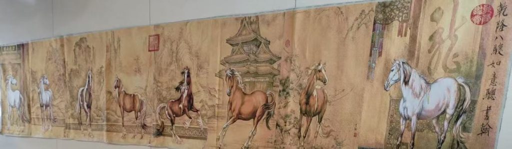 图片[1]-刺绣《乾隆八骏图》-嘉诚艺术