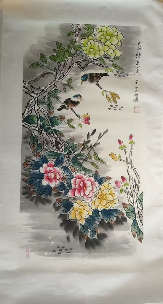 图片[1]-徐明庆《鸟语花香》-嘉诚艺术