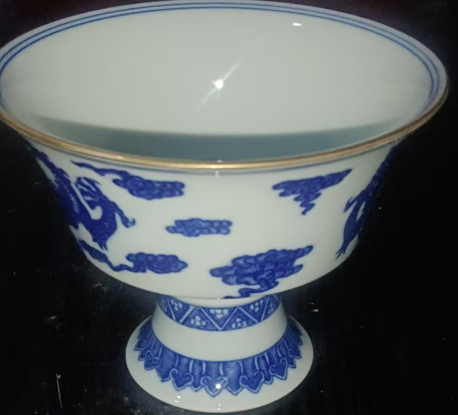 图片[2]-大清雍正年制《青花龙纹高足杯》-嘉诚艺术