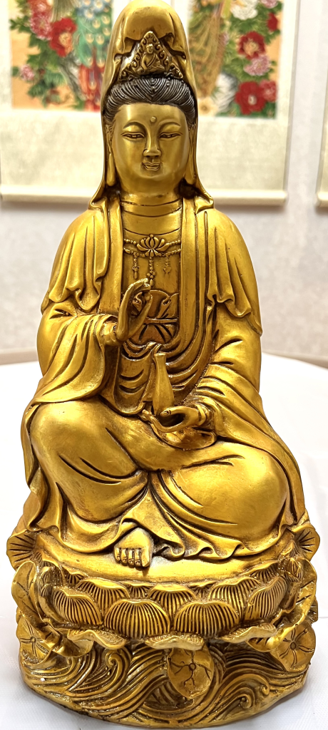图片[1]-大明宣德《铜鎏金观音像》-嘉诚艺术