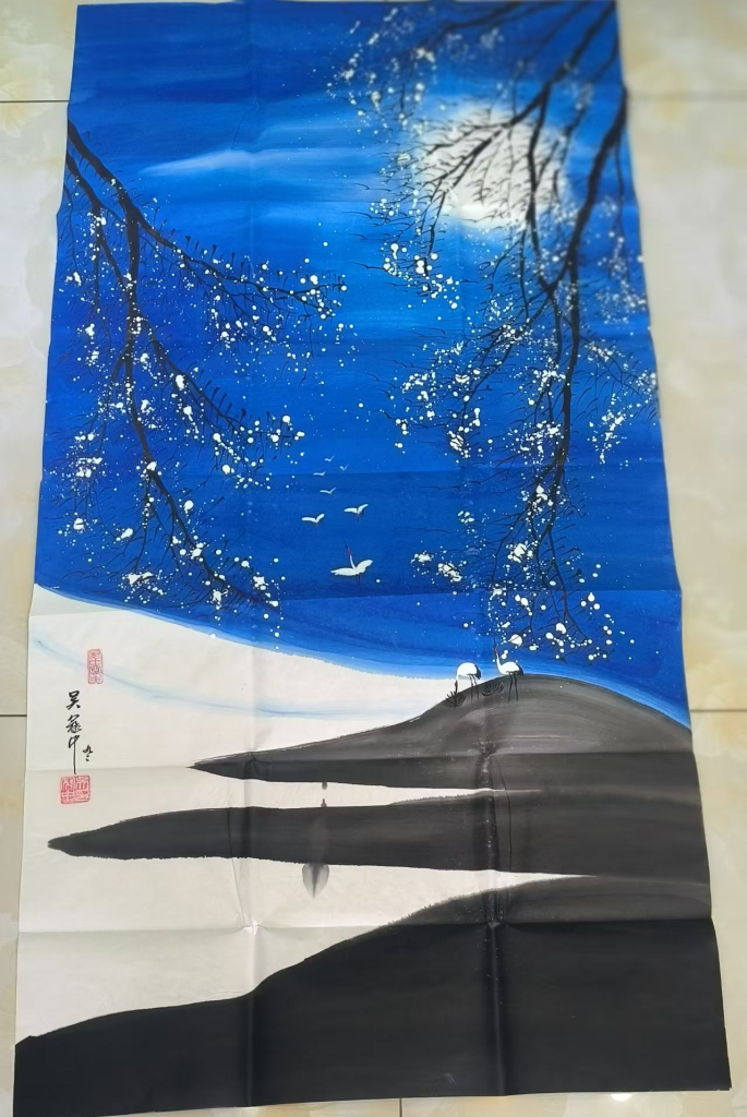 图片[1]-吴冠中《冬日-雪夜》-嘉诚艺术