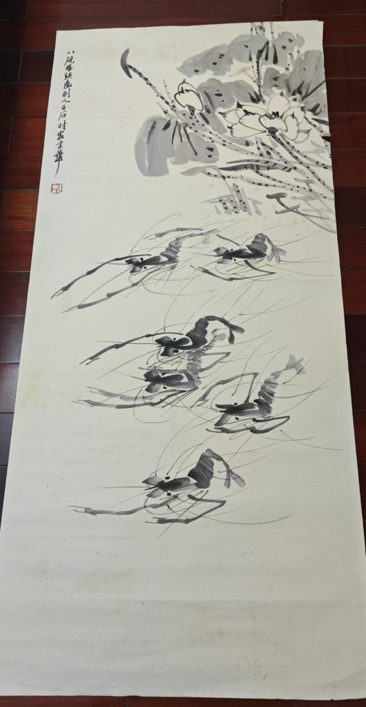 图片[1]-齐白石《墨虾图》-嘉诚艺术