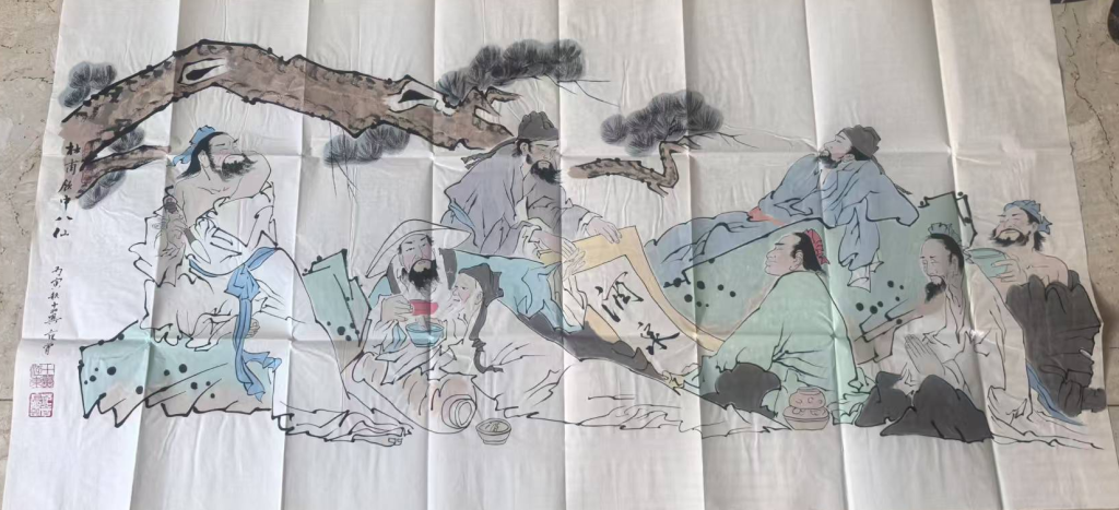 图片[1]-范曾《饮中八仙》-嘉诚艺术
