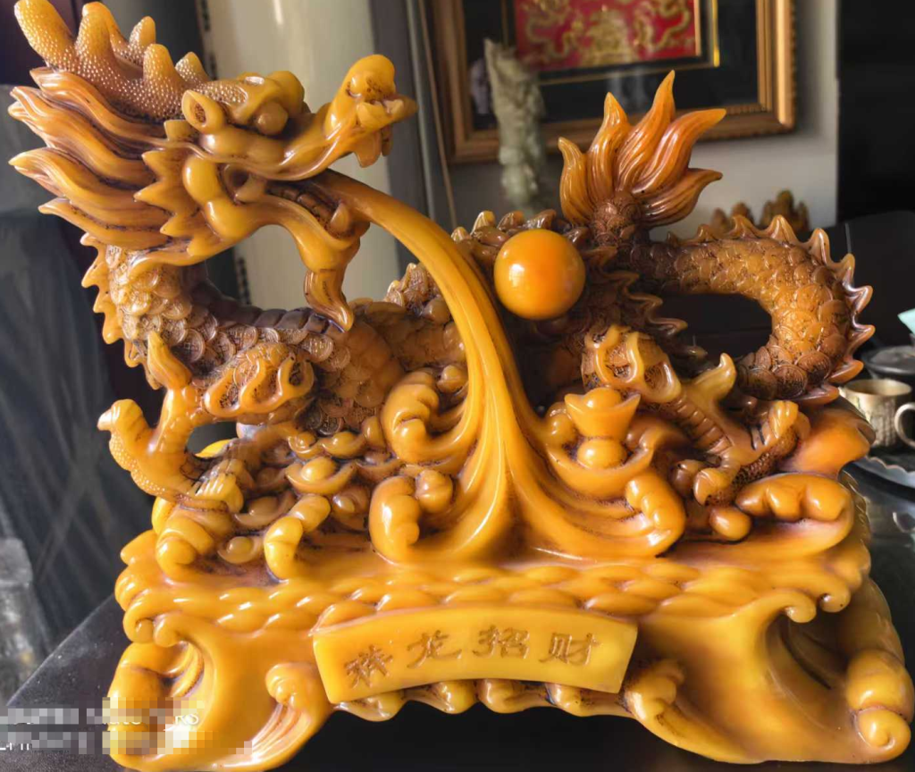 图片[1]-田黄石《祥龙招财》-嘉诚艺术