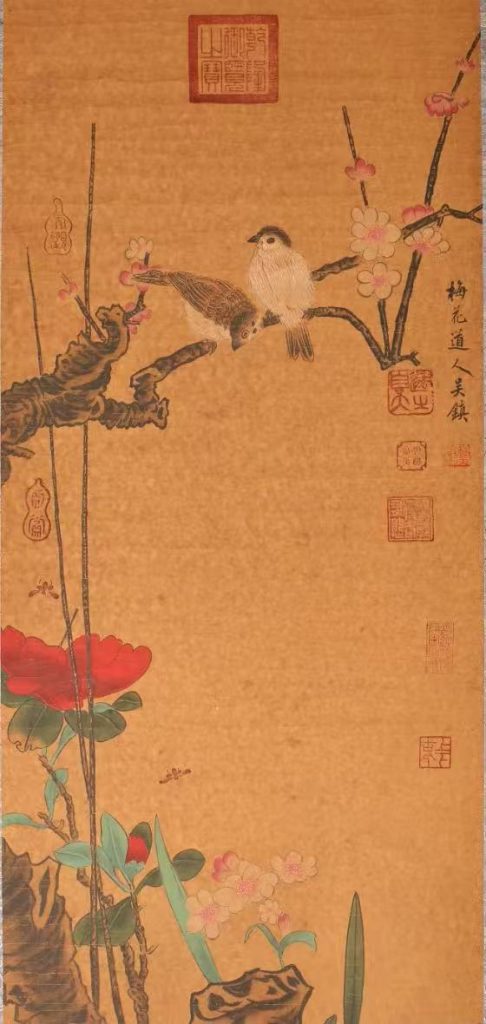 图片[1]-吴镇《花鸟图》-嘉诚艺术