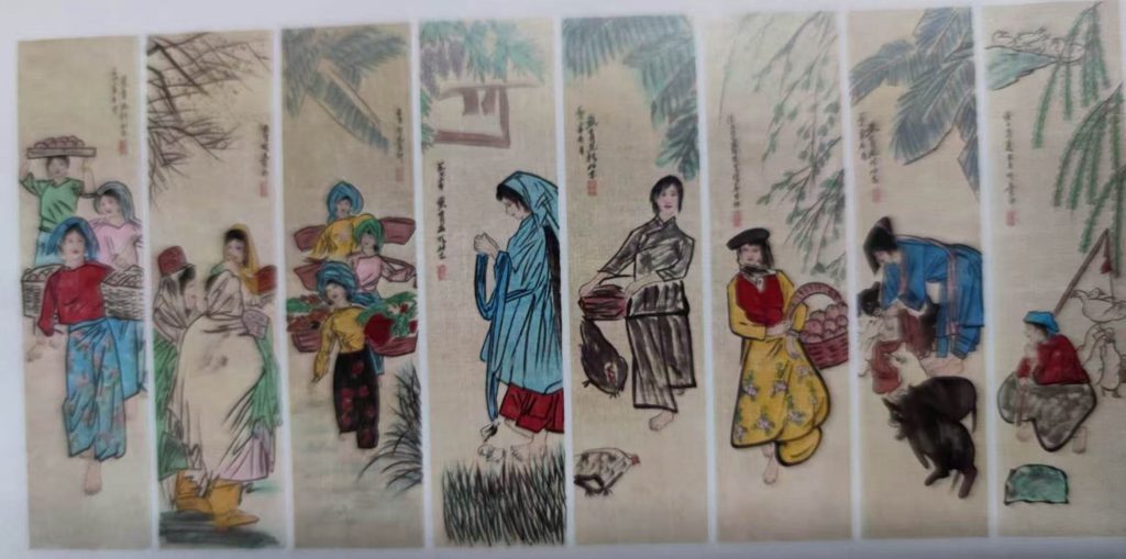 图片[1]-黄胄《民族风情》八条屏-嘉诚艺术