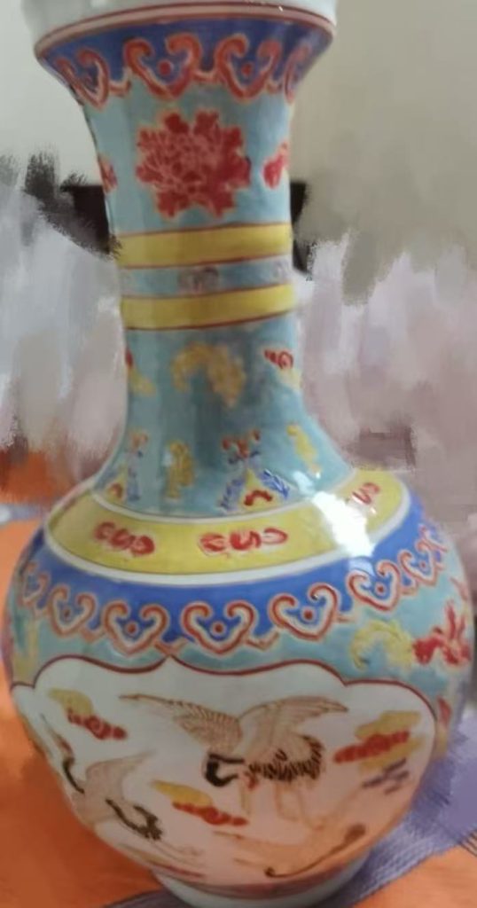 图片[1]-乾隆年制《粉彩仙鹤瓶》-嘉诚艺术