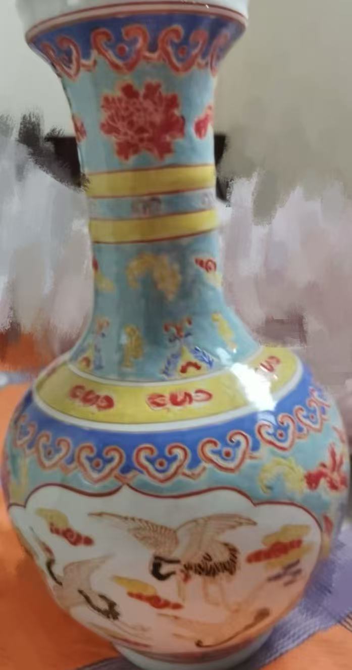 乾隆年制《粉彩仙鹤瓶》-嘉诚艺术