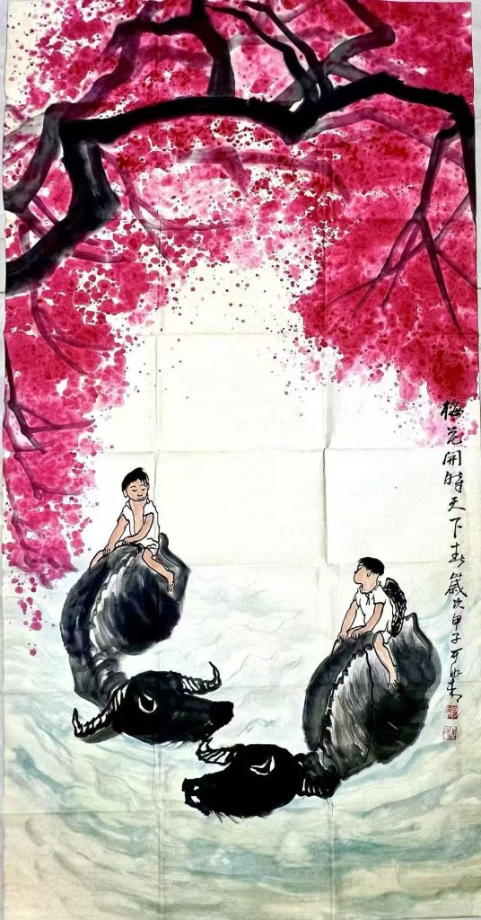 图片[1]-李可染《梅花开》-嘉诚艺术
