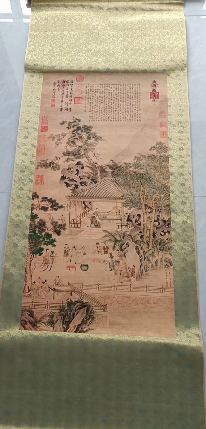 丁观鹏《西园雅集图》-嘉诚艺术
