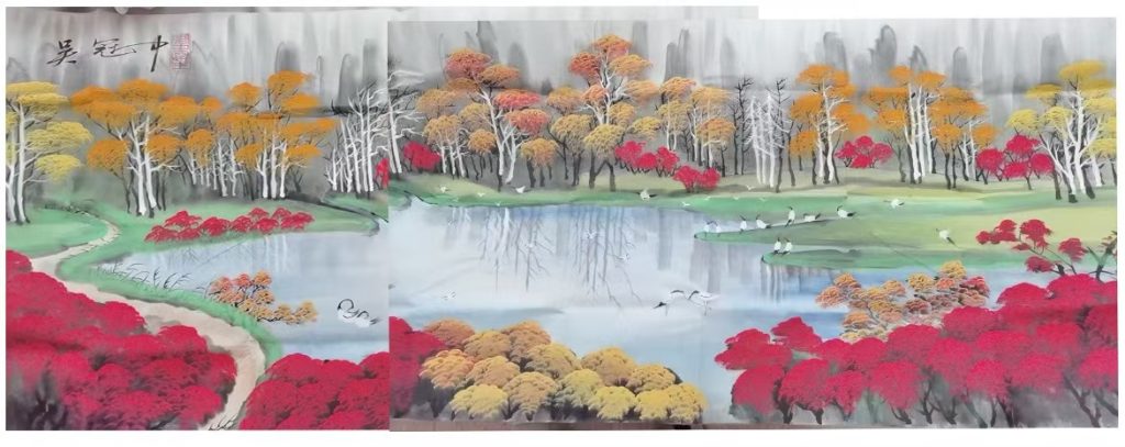 图片[1]-吴冠中《山水图》-嘉诚艺术