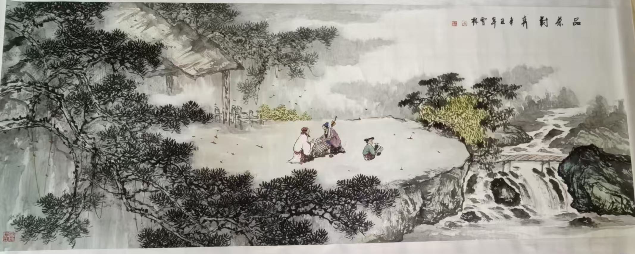 张灼林《品茶对弈》-嘉诚艺术