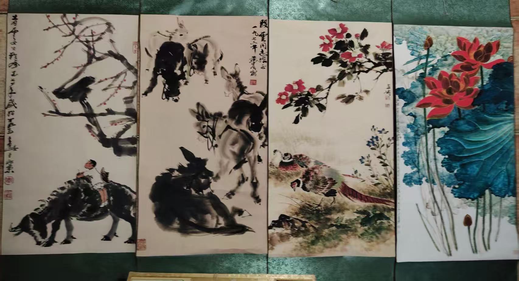 张大千、黄胄、李可染、王雪涛《经典画作》四大名家-嘉诚艺术