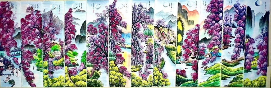 图片[1]-吴冠中《江山如画》十二条屏-嘉诚艺术