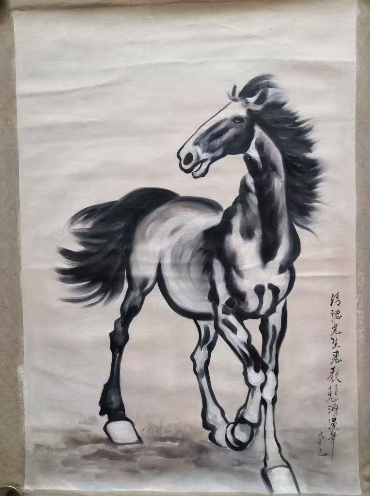 图片[1]-徐悲鸿《骏马》油画-嘉诚艺术