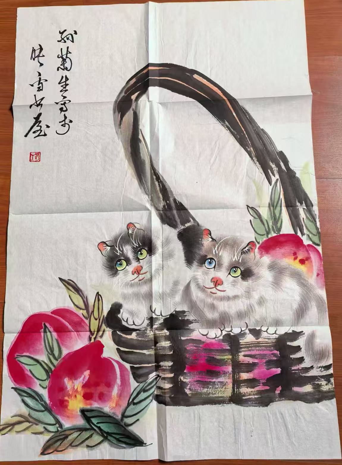 孙菊生《双猫图》-嘉诚艺术