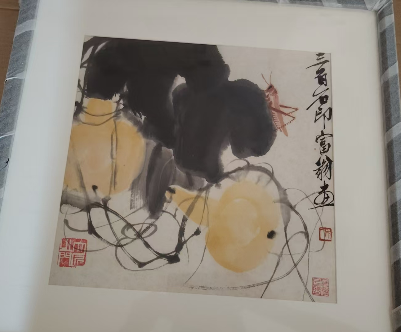 齐白石《葫芦蚱蜢》-嘉诚艺术