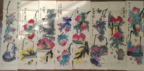 齐白石《富贵长寿》八条屏-嘉诚艺术