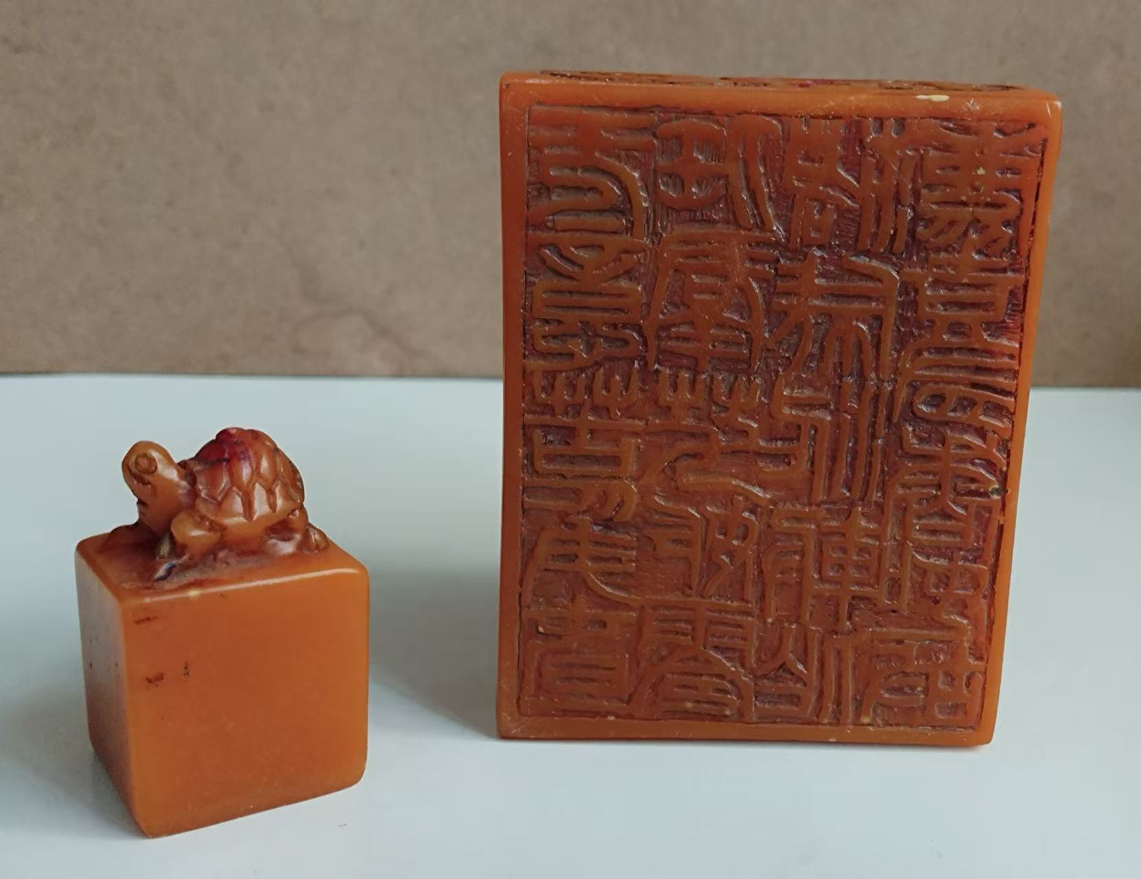 寿山石《瑞兽印章》*2