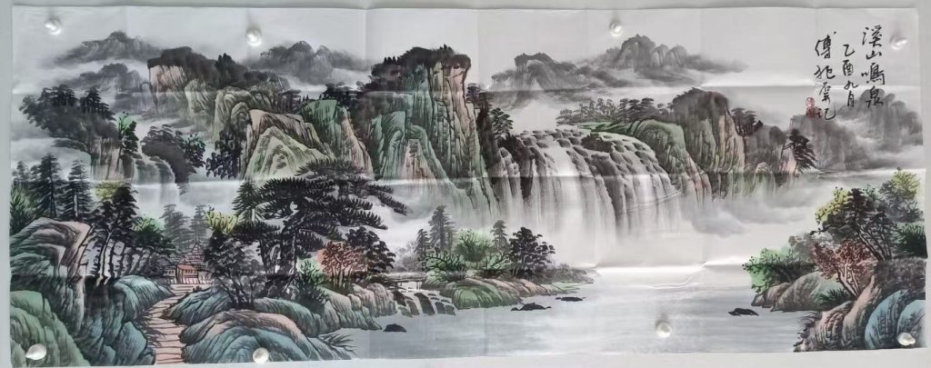 图片[1]-傅抱石《溪山鸣泉》-嘉诚艺术