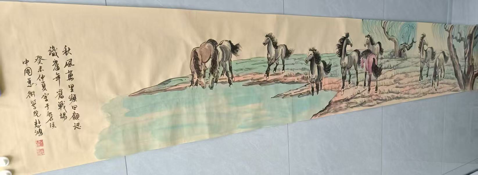 徐悲鸿《马到成功》启功题-嘉诚艺术