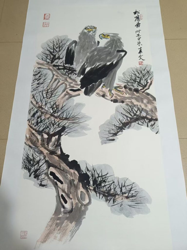 图片[1]-徐春文《松鹰图》-嘉诚艺术