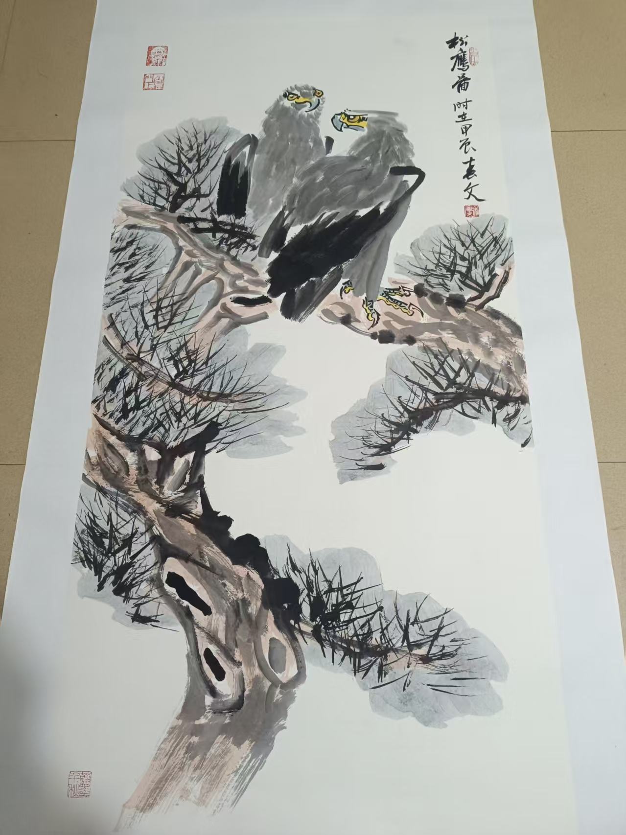 徐春文《松鹰图》-嘉诚艺术