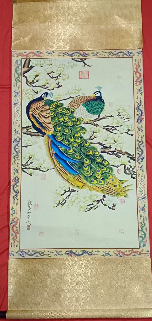 图片[1]-宋徽宗（赵佶）《孔雀图》-嘉诚艺术