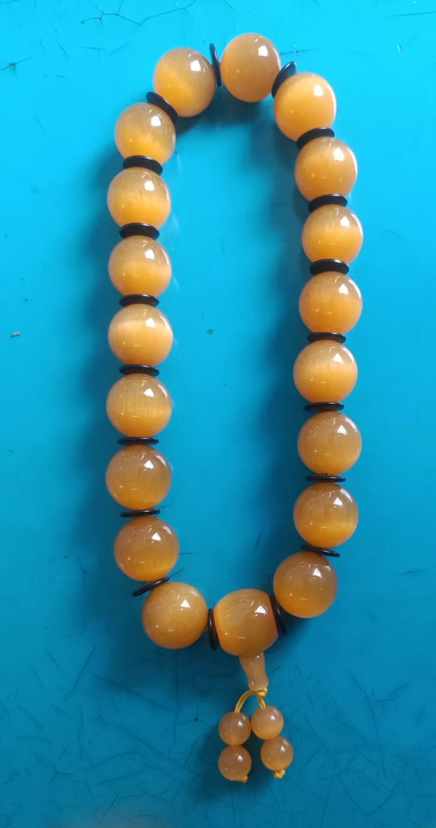 翡翠、金虎眼石手串