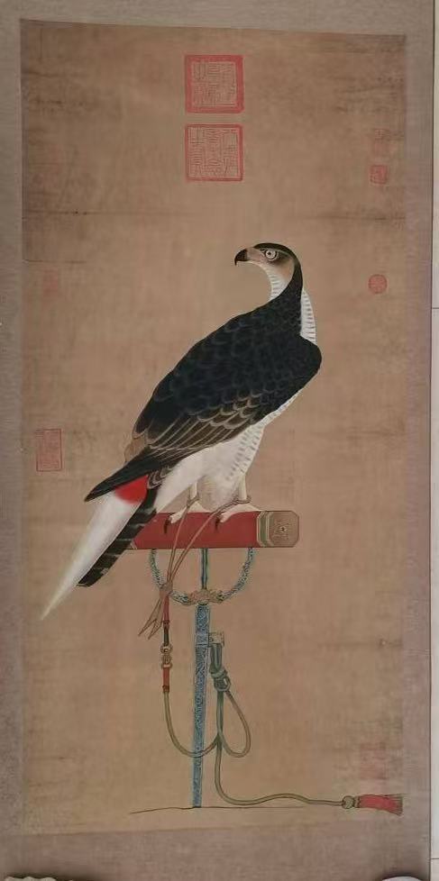 郎世宁《警惕的隼》-嘉诚艺术