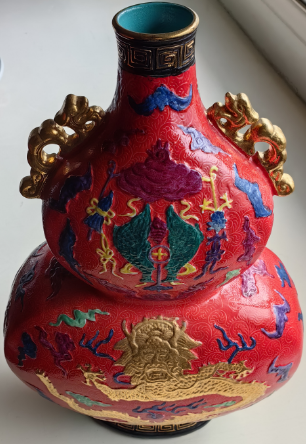 乾隆年制《彩绘描金双耳葫芦瓶》-嘉诚艺术