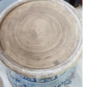 元《青花缠枝花卉纹将军罐》