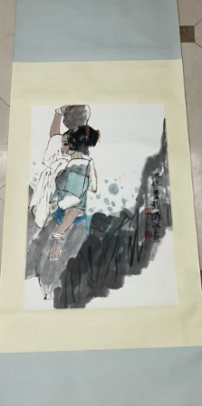 周思聪《汲水图》-嘉诚艺术