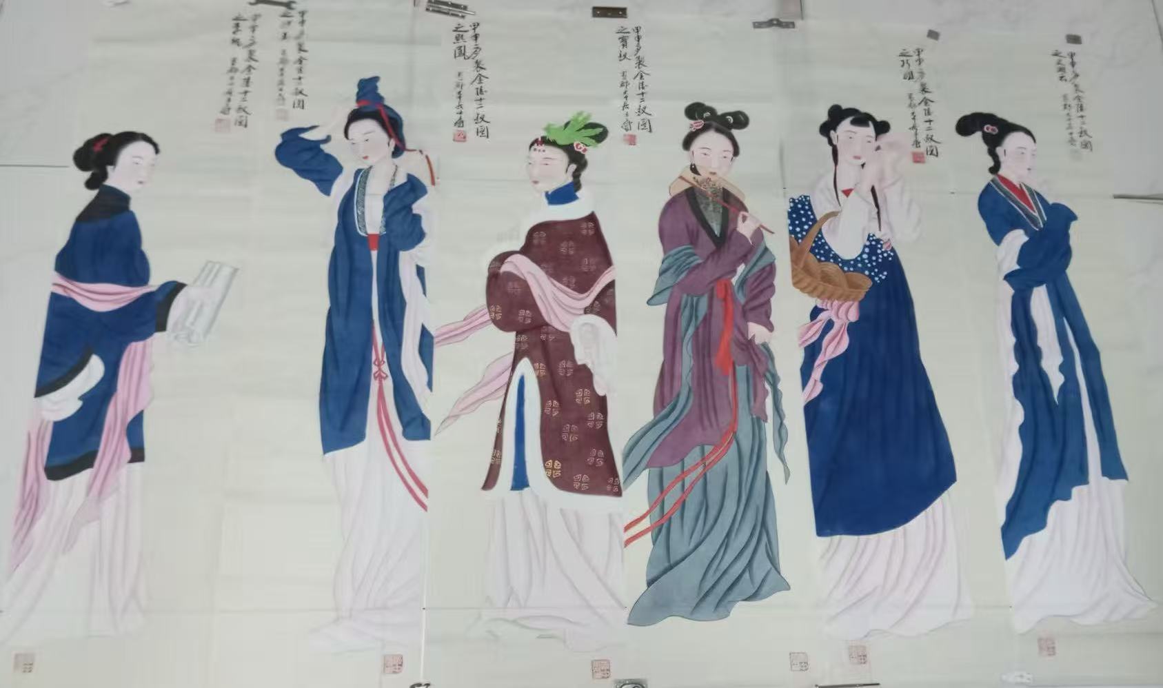 张大千《人物图》十二条屏-嘉诚艺术