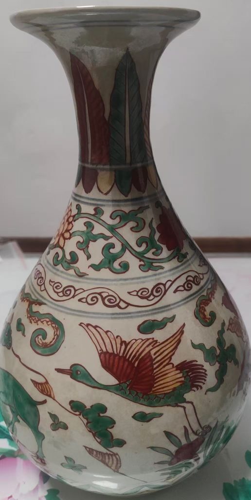 图片[1]-清代《花鸟玉壶春瓶》-嘉诚艺术