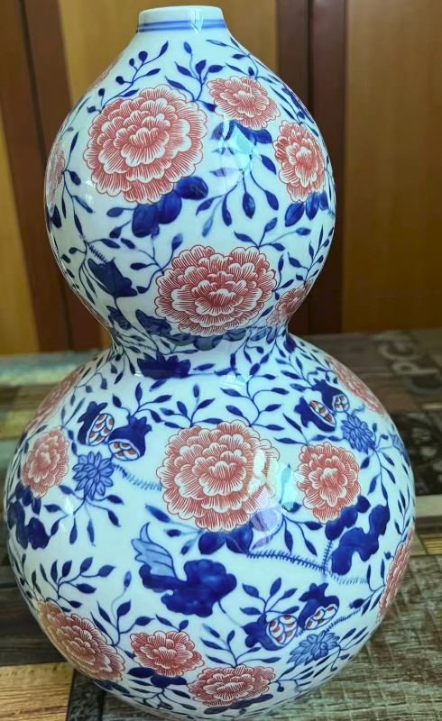 雍正年制《青花釉里红万花葫芦瓶》-嘉诚艺术