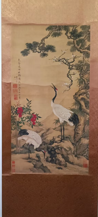 沈铨《松梅双鹤》-嘉诚艺术
