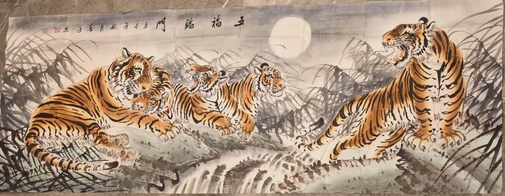 图片[1]-张善孖《五福临门》-嘉诚艺术
