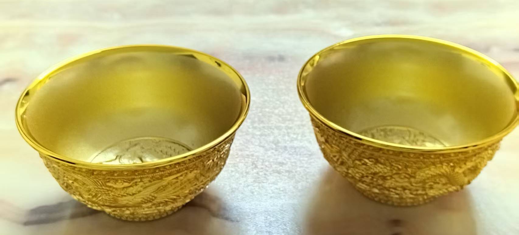 龙凤纹金碗（一对）-嘉诚艺术